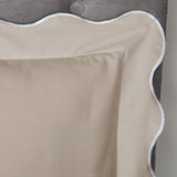 Scallop Edge 100% Cotton White Duvet Cover Set - Natural - Scallop Edge Duvet Cover Set In Natural 2