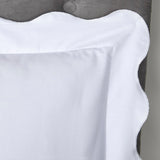 Scallop Edge 100% Cotton White Duvet Cover Set - White - Scallop Edge Duvet Cover Set In White 2