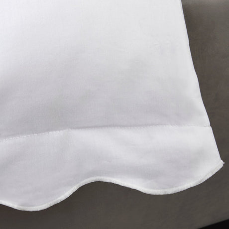 Scallop Edge 100% Cotton White Duvet Cover Set - White - Scallop Edge Duvet Cover Set In White 4