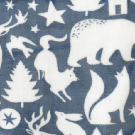 Snug Scandi Animals Cosy Fleece Throw – Navy – 120cm x 150cm - Scandi Animals Throw In Navy 120 X 150Cm 2