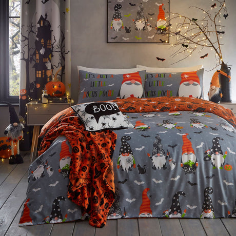 Scary Gonks Halloween Glow in the Dark Duvet Cover Set - Scary Gonks Halloween Duvet Cover Set In Grey 4