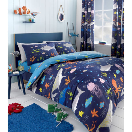 Sea Life Kids Duvet Cover Set Reversible Bedding Single & Double