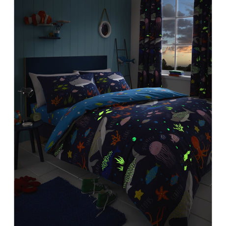 Sea Life Kids Duvet Cover Set Reversible Bedding Single & Double - Sea Life Duvet Cover Set In Multicolour 2