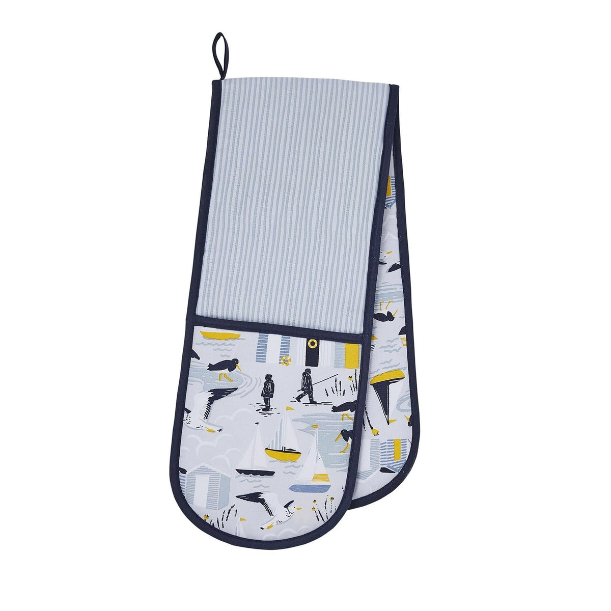 Ulster Weavers Seashore Cotton Textiles Double Oven Glove - Seashore Double Oven Glove In Blue 2
