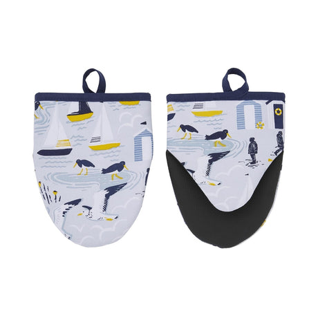 Ulster Weavers Seashore Cotton Textiles Microwave Mitts Pair - Seashore Microwave Mitts Pair In Blue 2