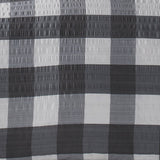 Seersucker Gingham Easy Care Polycotton Duvet Cover Set - Seersucker Gingham Check Duvet Cover Set In Charcoal 3