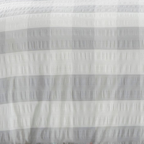 Seersucker Gingham Easy Care Polycotton Duvet Cover Set - Seersucker Gingham Duvet Cover Set In Silver 3