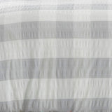 Seersucker Gingham Easy Care Polycotton Duvet Cover Set - Seersucker Gingham Duvet Cover Set In Silver 3