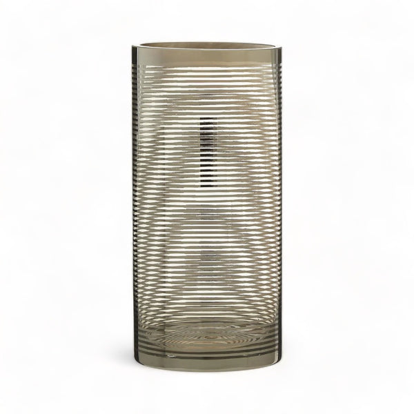 Semi-Transparent Nickel Stripe Glass Small Vase 25cm
