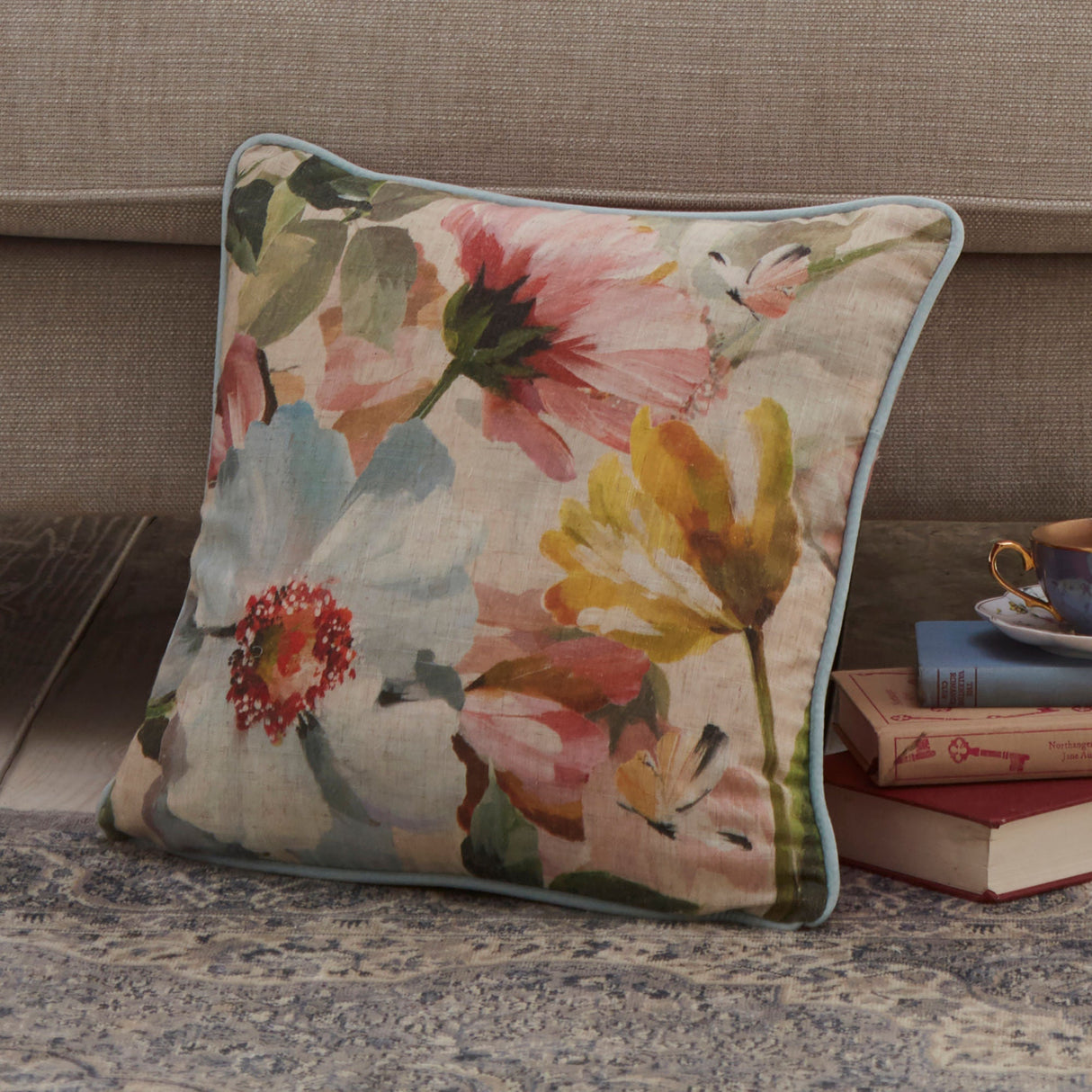 Serenity Duck Egg Cushion Cover 43cm x 43cm lifestyle image