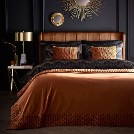 Laurence Llewelyn-Bowen Siena Luxury Bedspread 150cm x 220cm - Siena Bedspread In Spice 150 X 220Cm 3