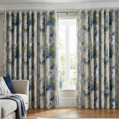 Silver ­Birch Larkspur fabric sample