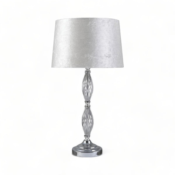 Silver Twisted Cage Table Lamp 55cm