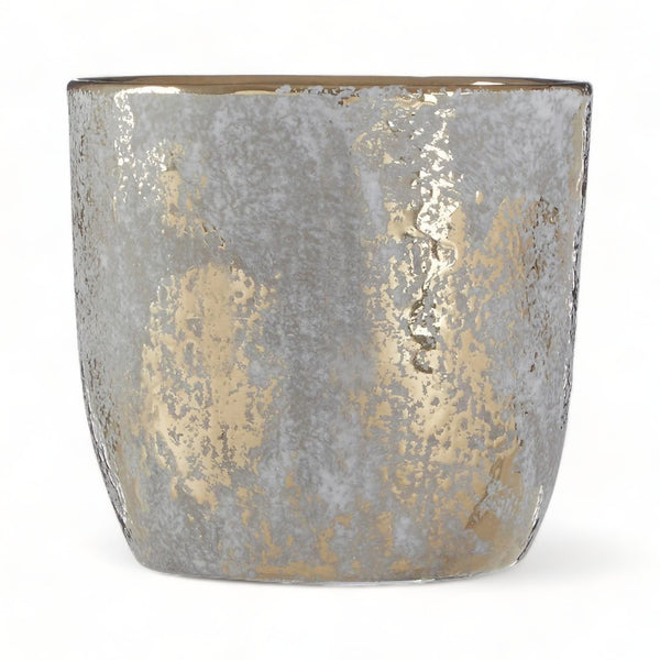 Callie Grey & Gold Ceramic Plant Pot 10cm