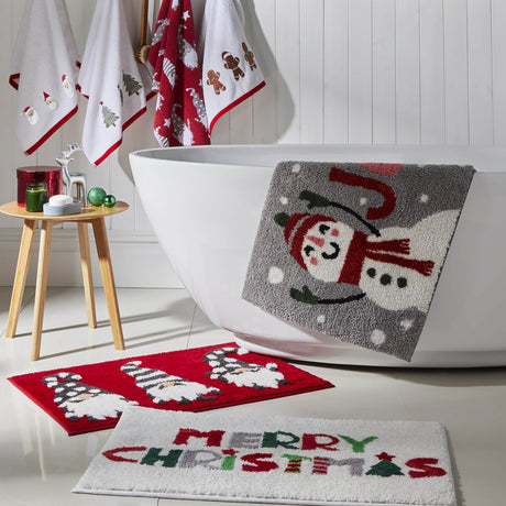 Snowman Christmas Festive Bath Mat