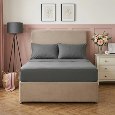 So Soft Microfibre Charcoal Fitted Sheet 30cm Deep-4