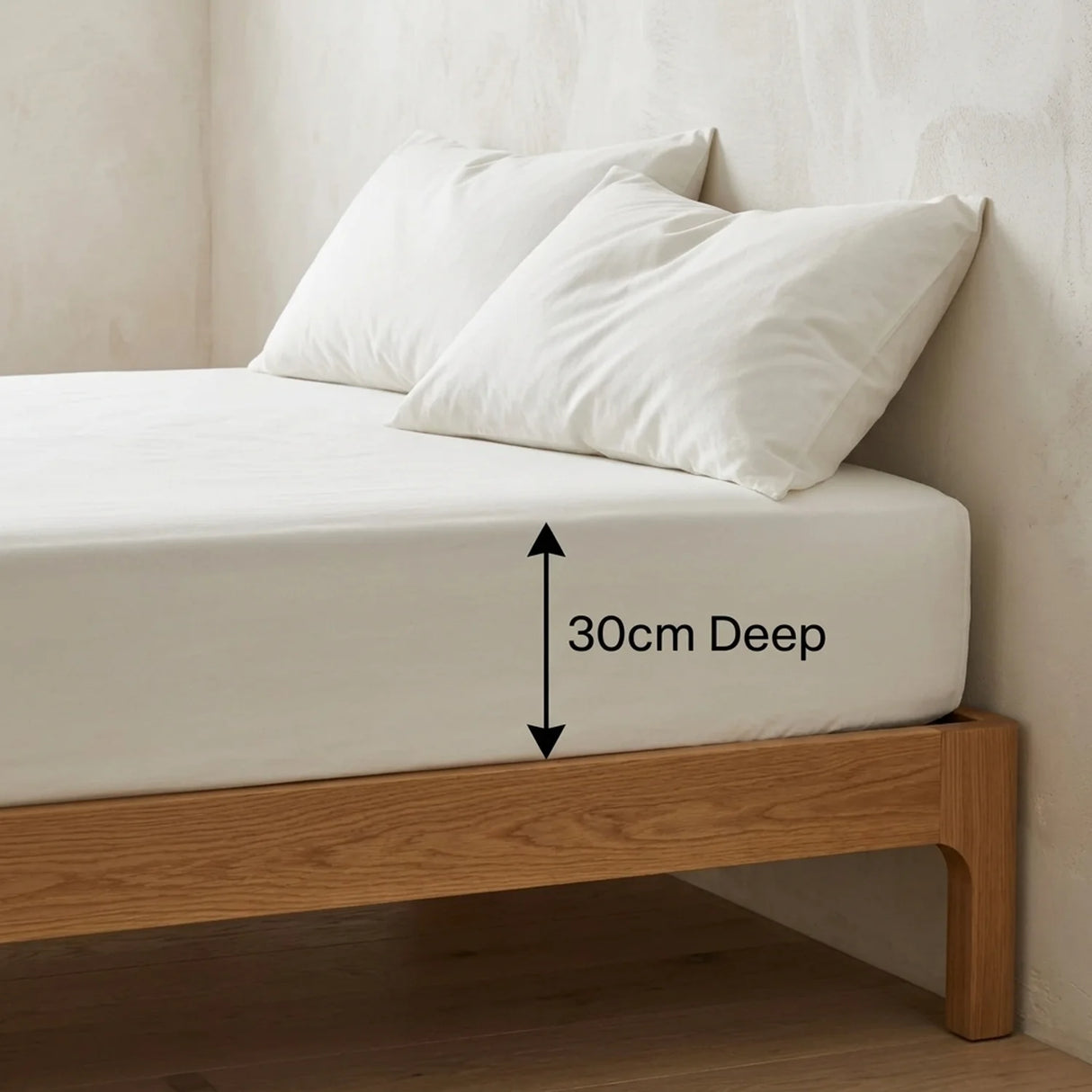 So Soft Microfibre Cream Fitted Sheet 30cm Deep-3