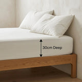 So Soft Microfibre Cream Fitted Sheet 30cm Deep-3