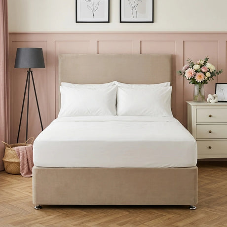 So Soft Microfibre Cream Fitted Sheet 30cm Deep-4