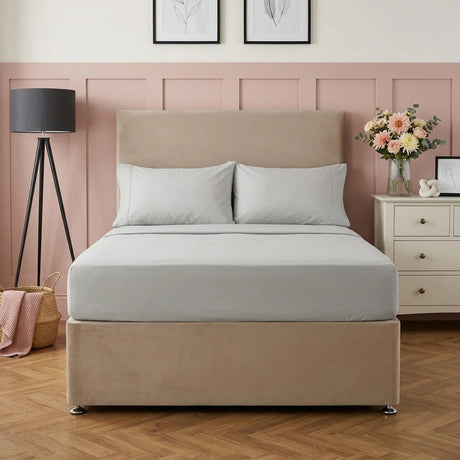 So Soft Microfibre Grey Fitted Sheet 30cm Deep-2
