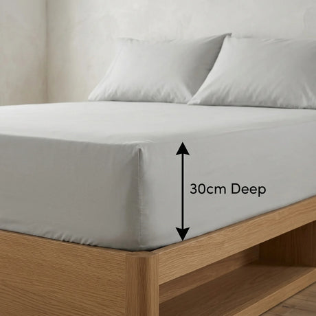 So Soft Microfibre Grey Fitted Sheet 30cm Deep-4