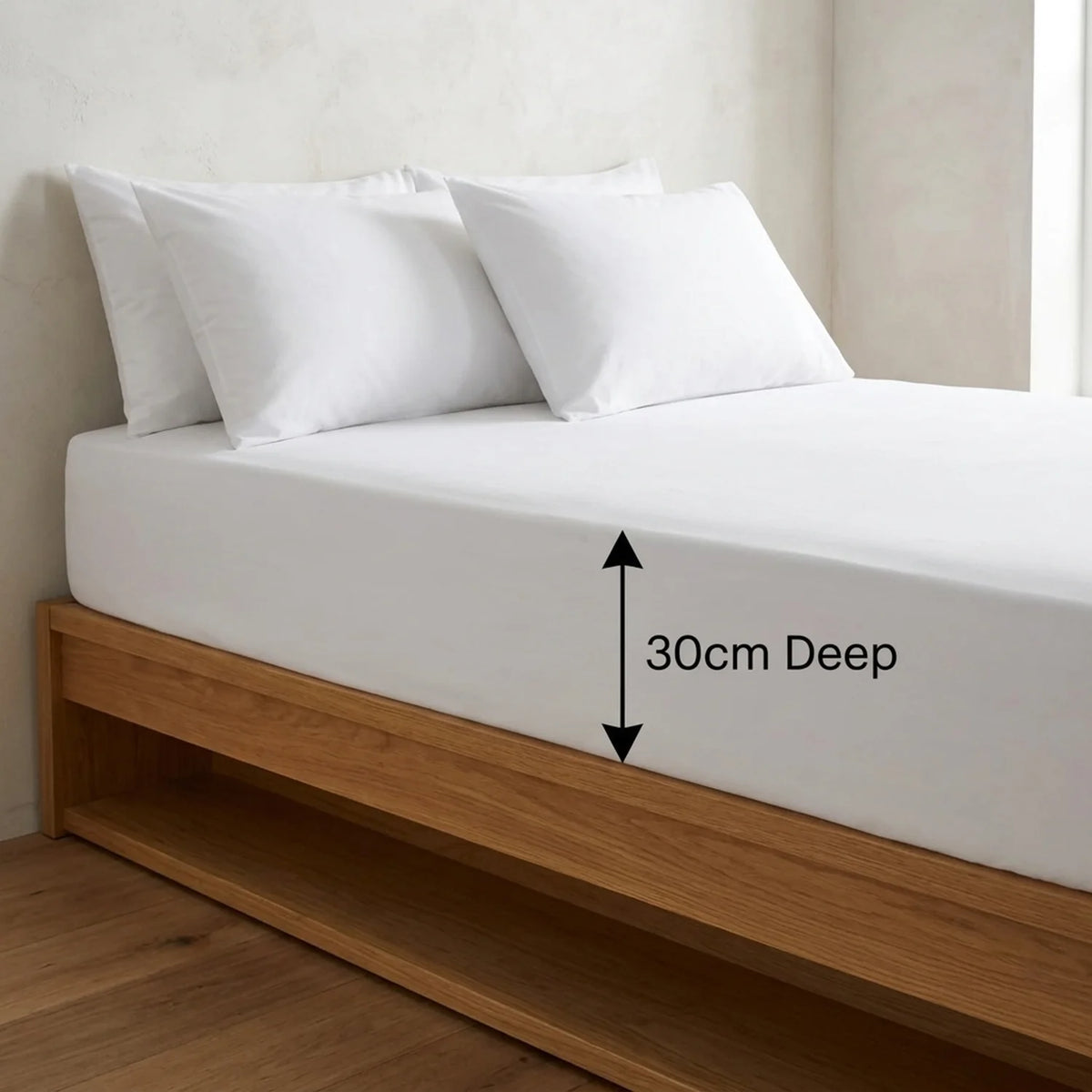 So Soft Microfibre White Fitted Sheet 30cm Deep-2