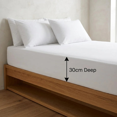 So Soft Microfibre White Fitted Sheet 30cm Deep-2