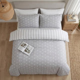 So Soft Spots & Stripes Grey Duvet Cover Bedding Set-5