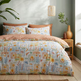 Soleil Mediterranean Print Cotton Blend Duvet Cover Set