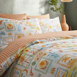 Soleil Mediterranean Print Cotton Blend Duvet Cover Set - Soleil Duvet Cover Set In Multi 2
