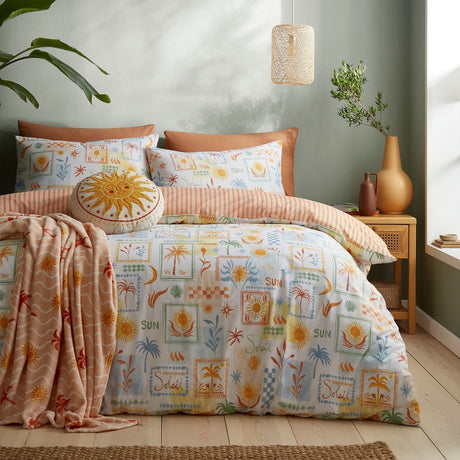 Soleil Embroidered Sun Yellow Cotton Round Filled Cushion - Soleil Round Cushion In Yellow 4
