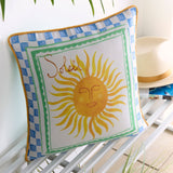 Soleil Sun Illustrated Print Outdoor Filled Cushion / Cushion Cover
