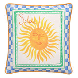 Soleil Sun Illustrated Print Outdoor Filled Cushion / Cushion Cover - Soleil Sun Outdoor Cushion In Multi 43 X 43Cm 2