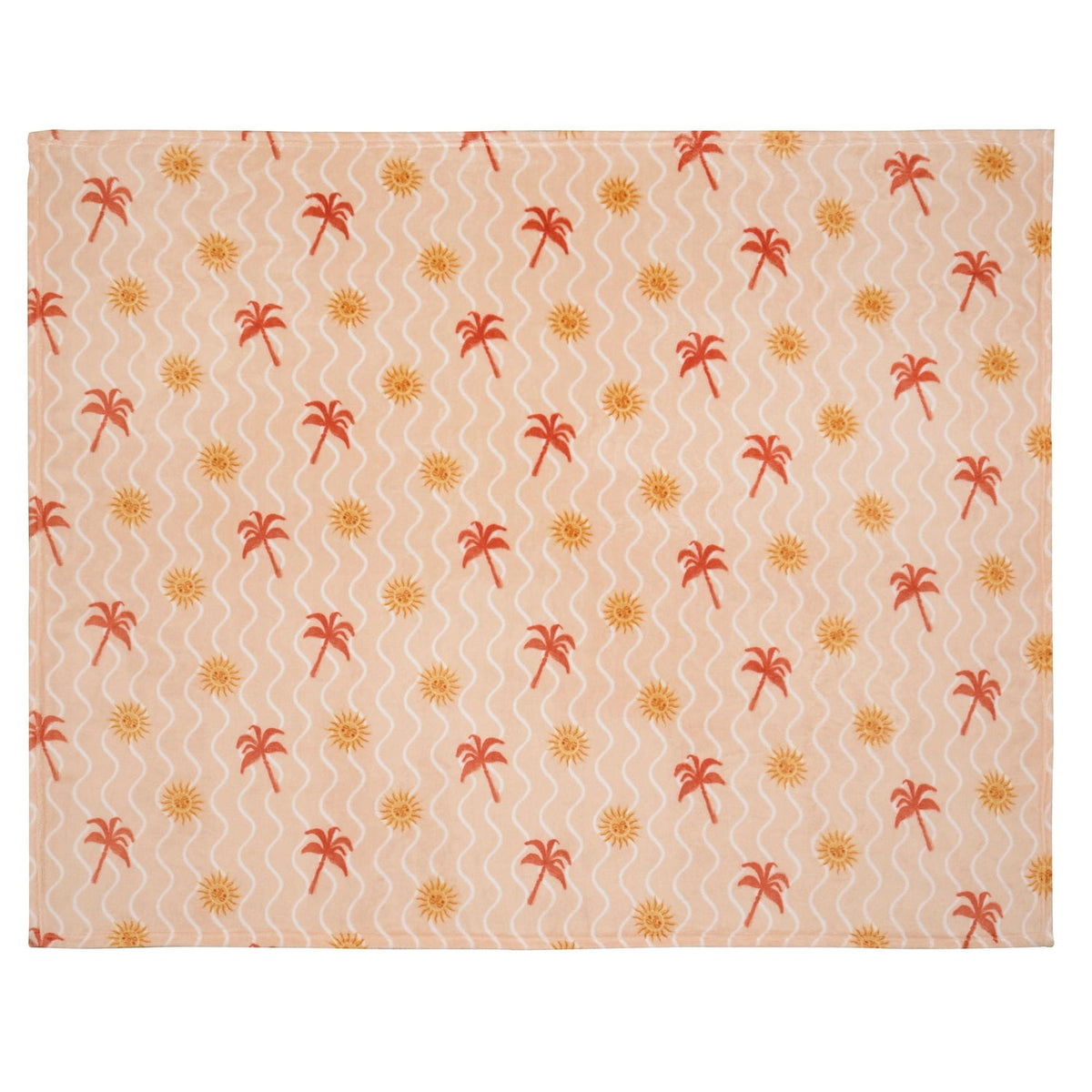 Soleil Mediterranean Print Recycled Polyester Throw 120cm x 150cm - Coral/Camel - Soleil Throw In Coral Camel 120 X 150Cm 3