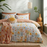 Soleil Mediterranean Print Recycled Polyester Throw 120cm x 150cm - Coral/Camel - Soleil Throw In Coral Camel 120 X 150Cm 4