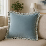 Solene Ruffle Cushion Cover / Filled Cushion 18" x 18" (45cm x 45cm) - Blue