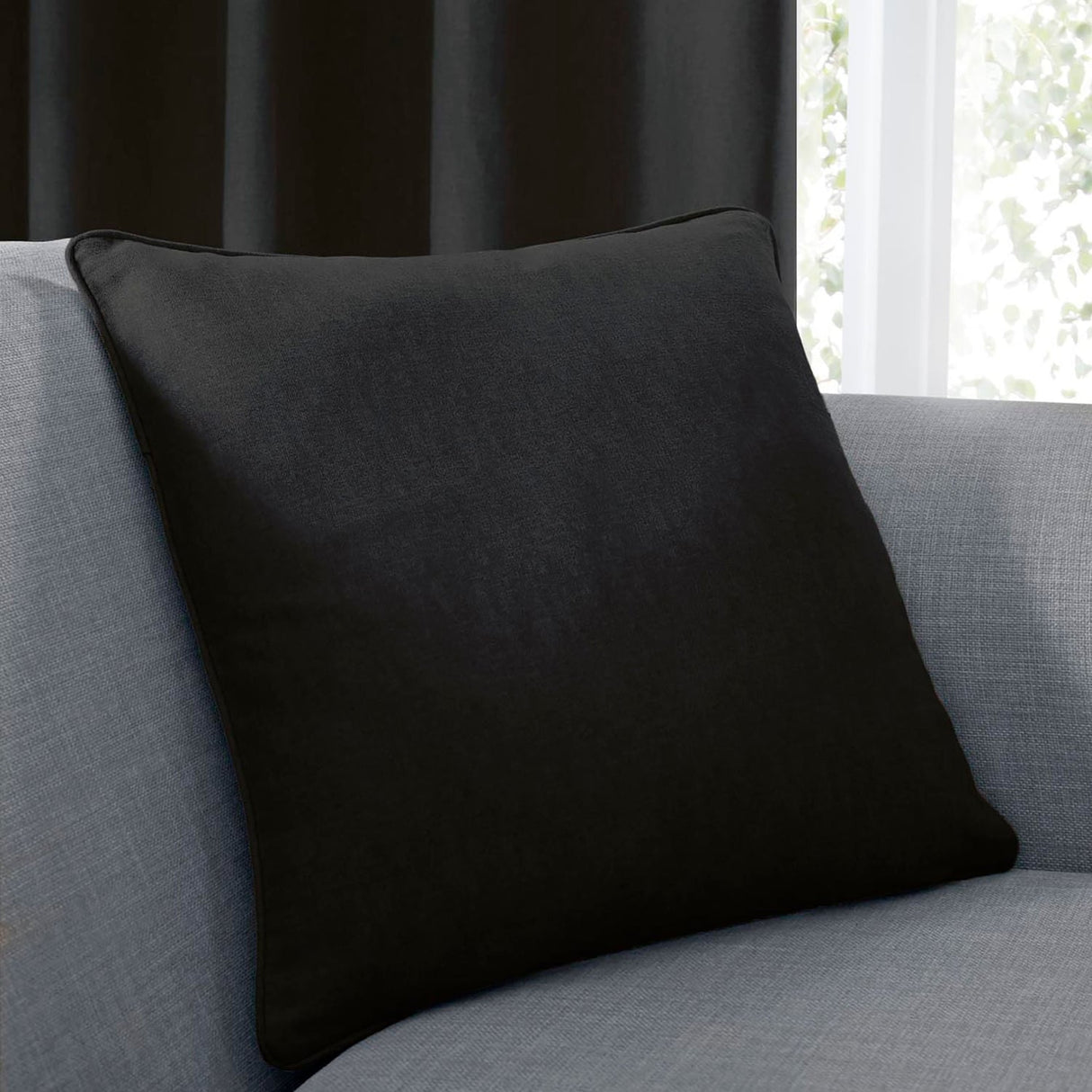 Sorbonne Cotton Cushion Cover 43cm x 43cm (17" x 17") - Black
