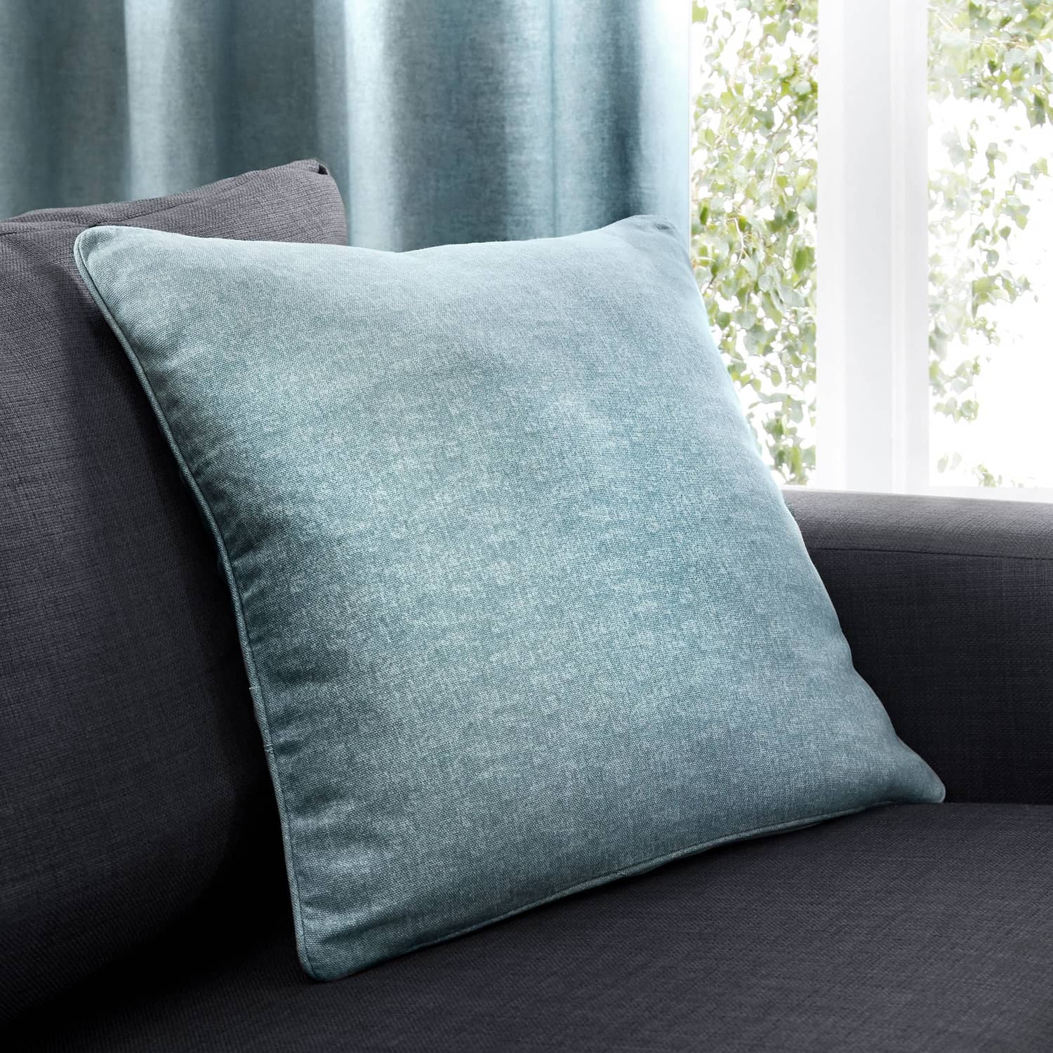Sorbonne Cotton Cushion Cover 43cm x 43cm (17" x 17") - Duck Egg - Sorbonne Cushion In Duck Egg 43 X 43Cm 2