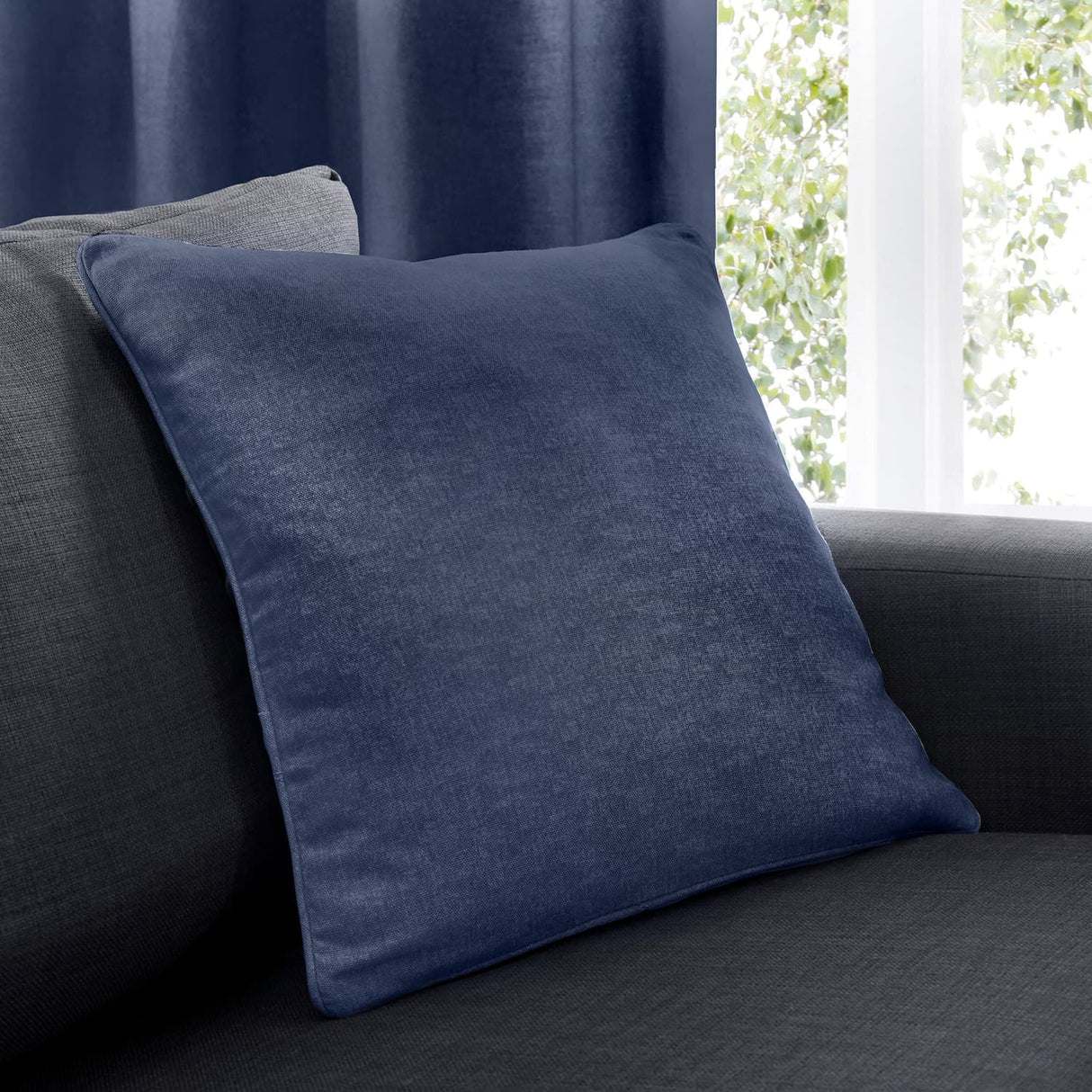 Sorbonne Cotton Cushion Cover 43cm x 43cm (17" x 17") - Navy - Sorbonne Cushion In Navy 43 X 43Cm 2
