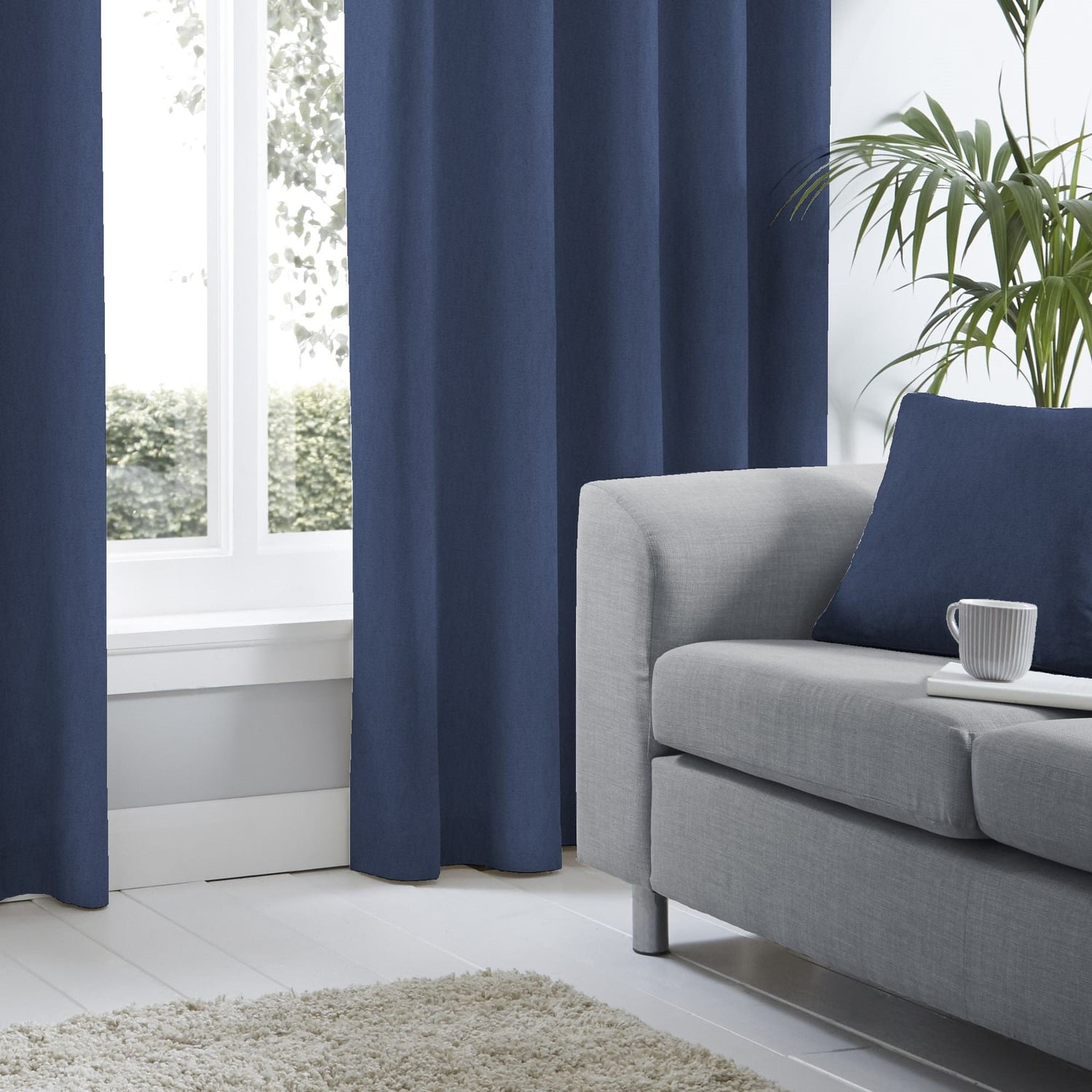 Sorbonne Cotton Cushion Cover 43cm x 43cm (17" x 17") - Navy - Sorbonne Cushion In Navy 43 X 43Cm 3