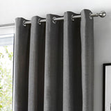 Sorbonne Cotton Lined Eyelet Curtains - Charcoal Light Filtering - Sorbonne Eyelet Curtains In Charcoal 3