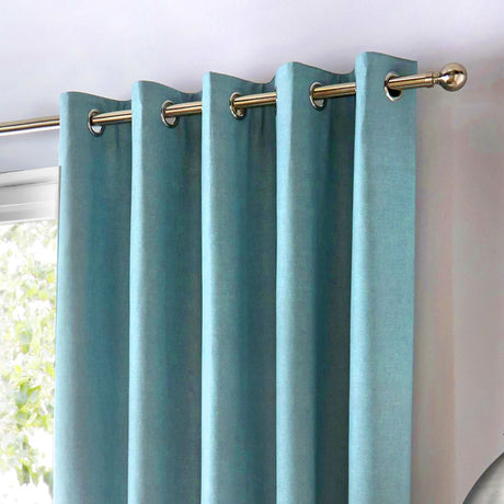 Sorbonne Cotton Lined Eyelet Curtains - Duck Egg Light Filtering - Sorbonne Eyelet Curtains In Duck Egg 3