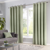 Sorbonne Cotton Lined Eyelet Curtains - Green Light Filtering
