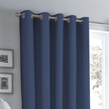 Sorbonne Cotton Lined Eyelet Curtains - Navy Light Filtering - Sorbonne Eyelet Curtains In Navy 3