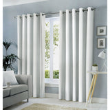 Sorbonne Cotton Lined Eyelet Curtains - White Light Filtering