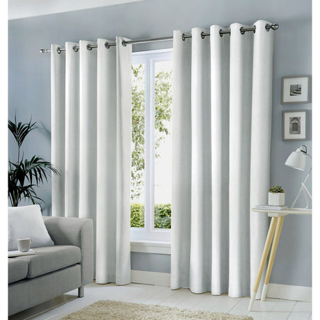 Sorbonne Cotton Lined Eyelet Curtains - White Light Filtering
