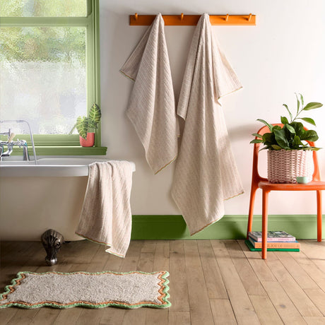 Speckle Rib 550 GSM Bathroom Towels - Natural - Speckle Rib Towels In Natural 2