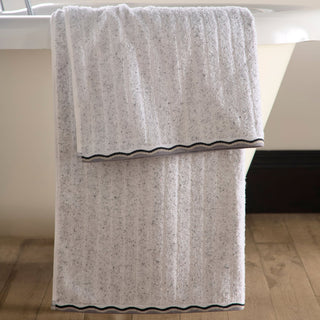 Speckle Rib 550 GSM Bathroom Towels - White