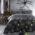 Spiders Grey Halloween Microfibre Duvet Cover Set