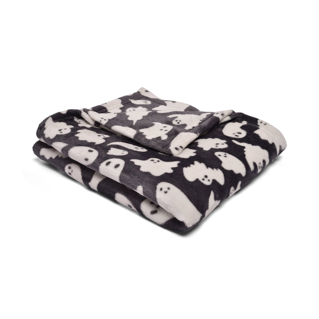 Spooky Ghosts Grey Halloween Cosy Throw Blanket